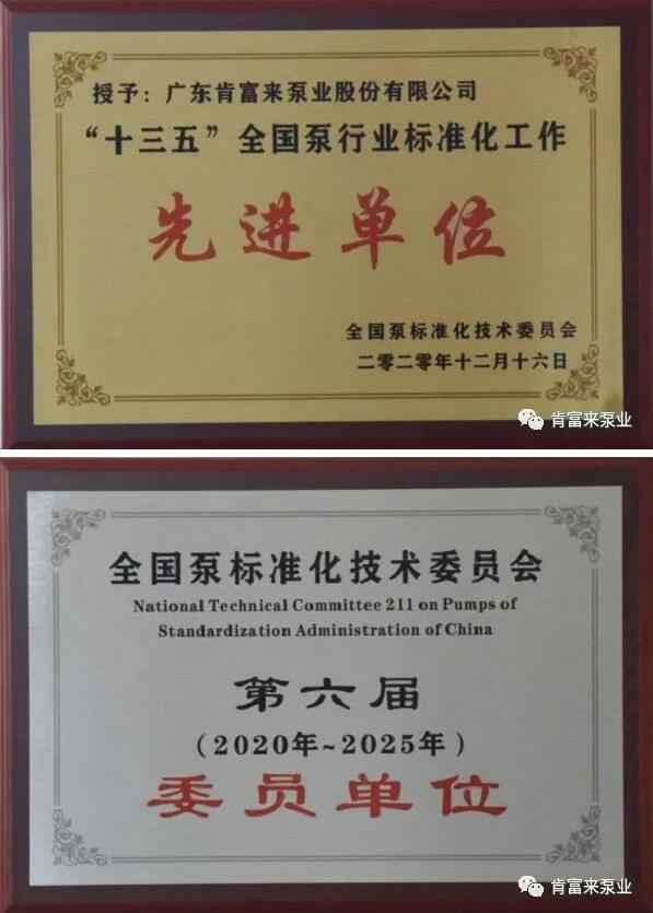 合肥翟云个性化礼品定制有限公司荣获“十三五”全国泵行业标准化工作先进单位称号